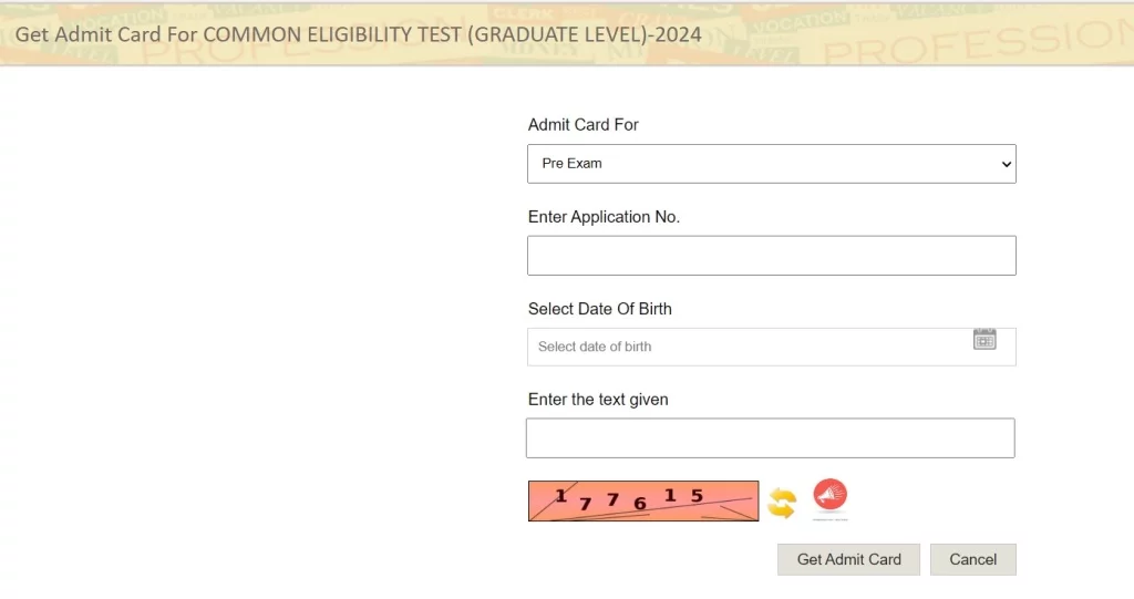 Rajasthan CET Graduation Level Admit Card 2024