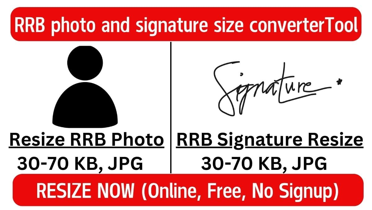 RRB photo and signature size converter