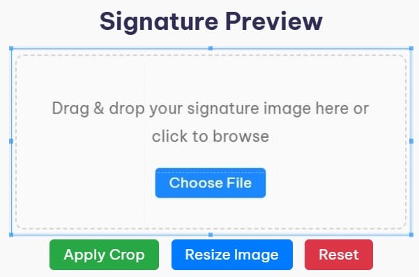 online Signature Resizer live preview