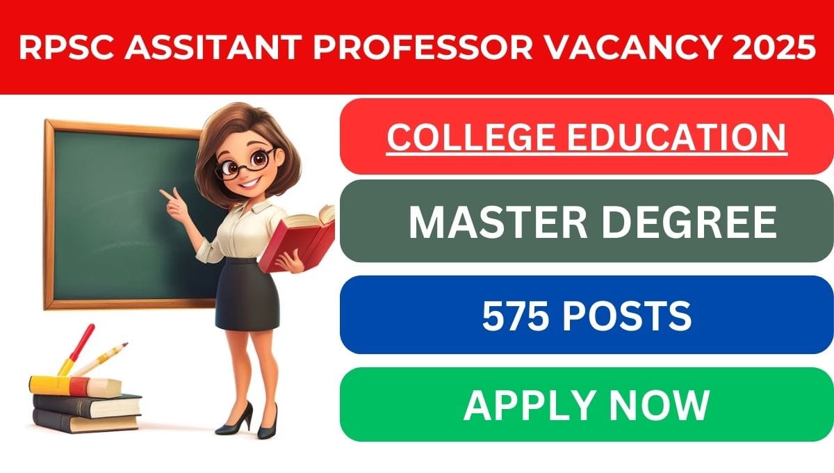 RPSC Assistant Professor Vacancy 2025 for College Education